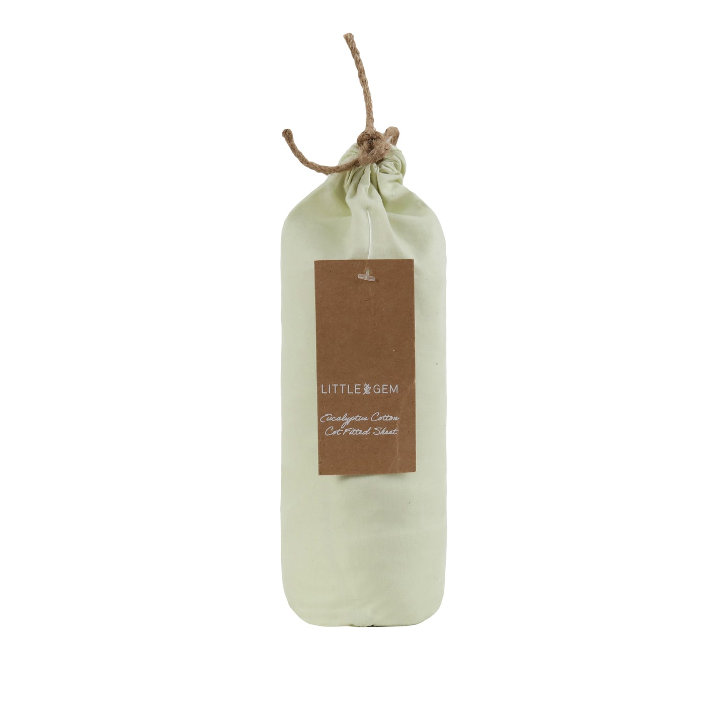 Little Gem Pistachio Eucalyptus Cotton Cot Fitted Sheet