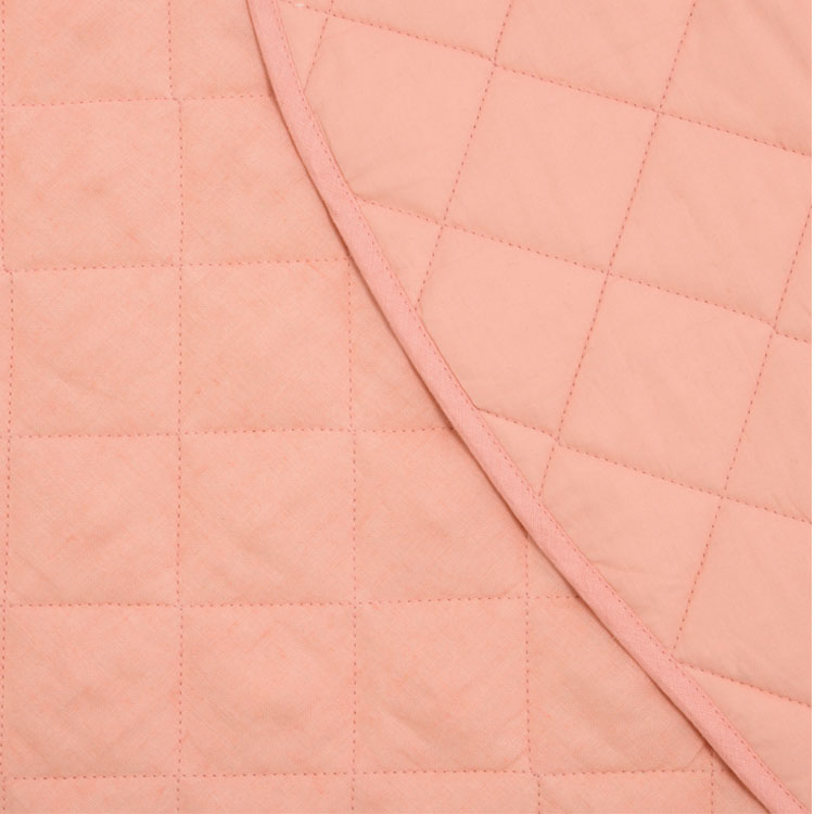 Peach Round Linen Cotton Baby Play Mat
