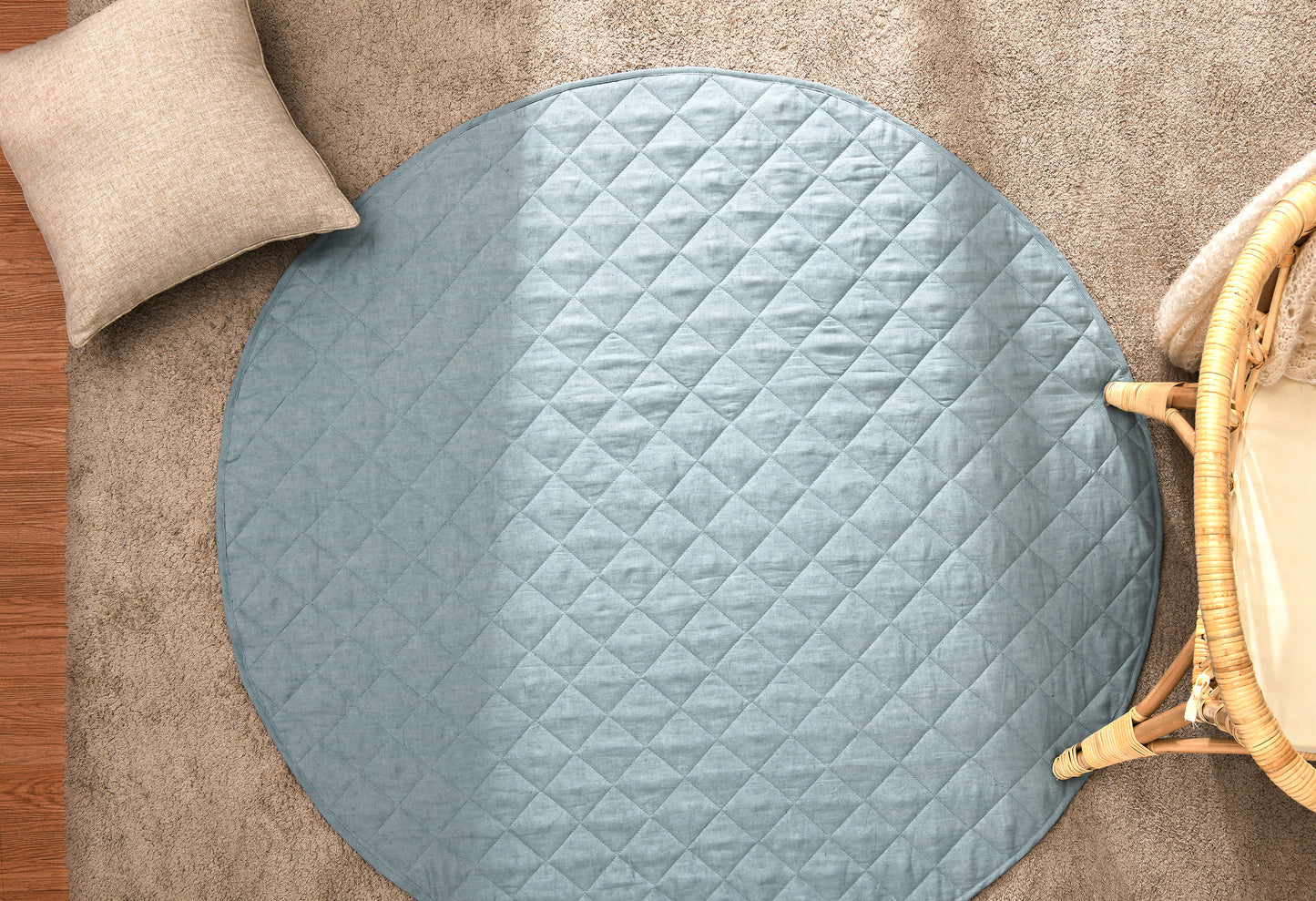 Capri Round Linen Cotton Baby Play Mat