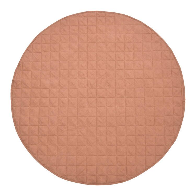 Russet Round Linen Cotton Baby Play Mat