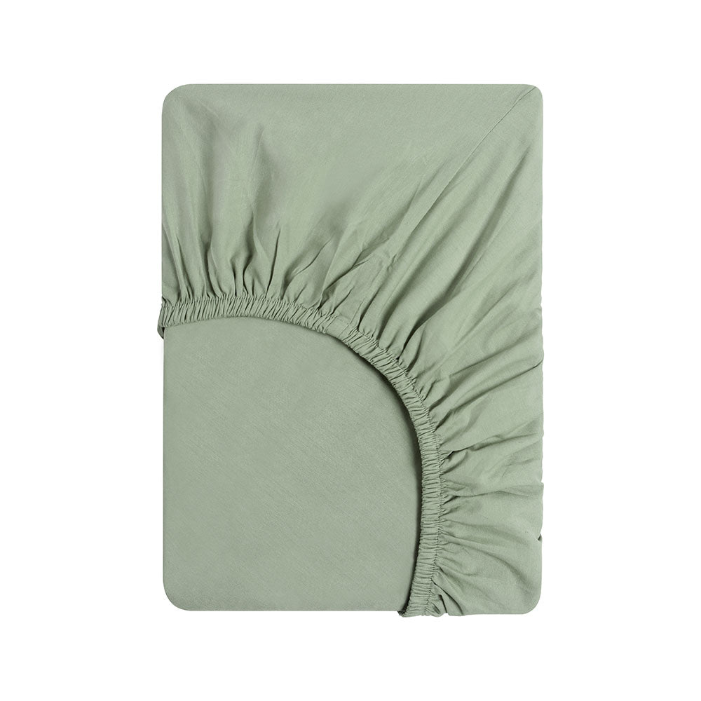 Lyla Grey Baby Blanket with Sage Eucalyptus Cotton Fitted Sheet