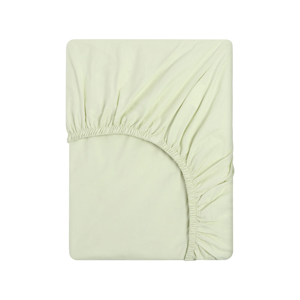 Lyla White Baby Blanket with Pistachio Eucalyptus Cotton Fitted Sheet