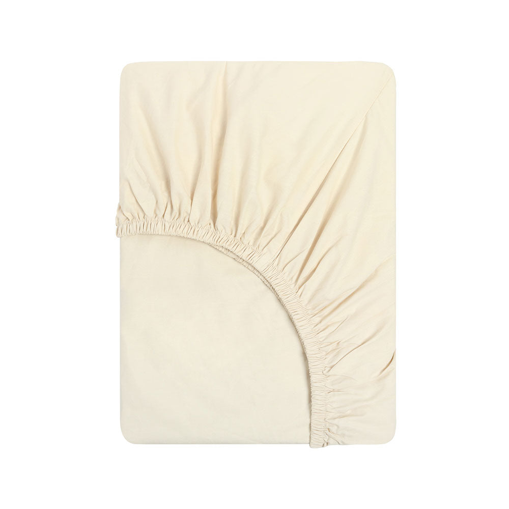 Little Gem Sand Eucalyptus Cotton Cot Fitted Sheet