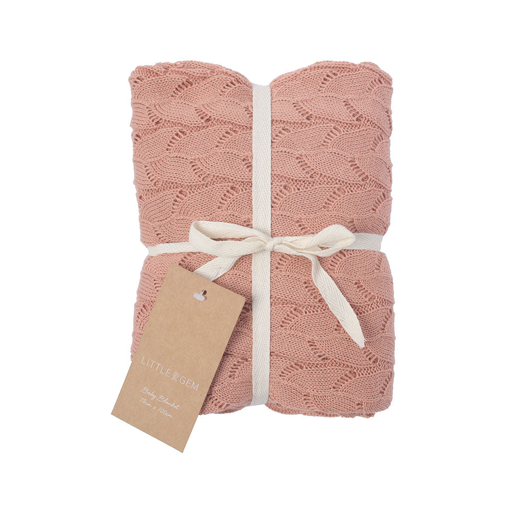 Lyla Dusty Pink Cotton Baby Blanket