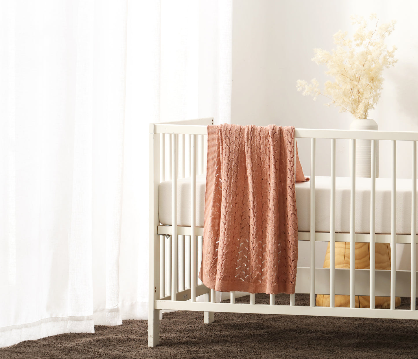 Lyla Dusty Pink Cotton Baby Blanket